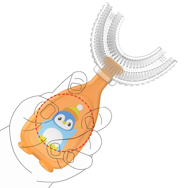  Escova de Dentes Infantil em Forma de U 360 graus