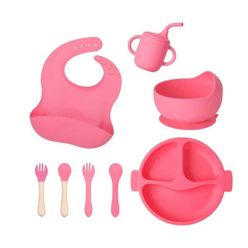 Kit Alimentação Bebê Silicone - 6 Peças Com Ventosa